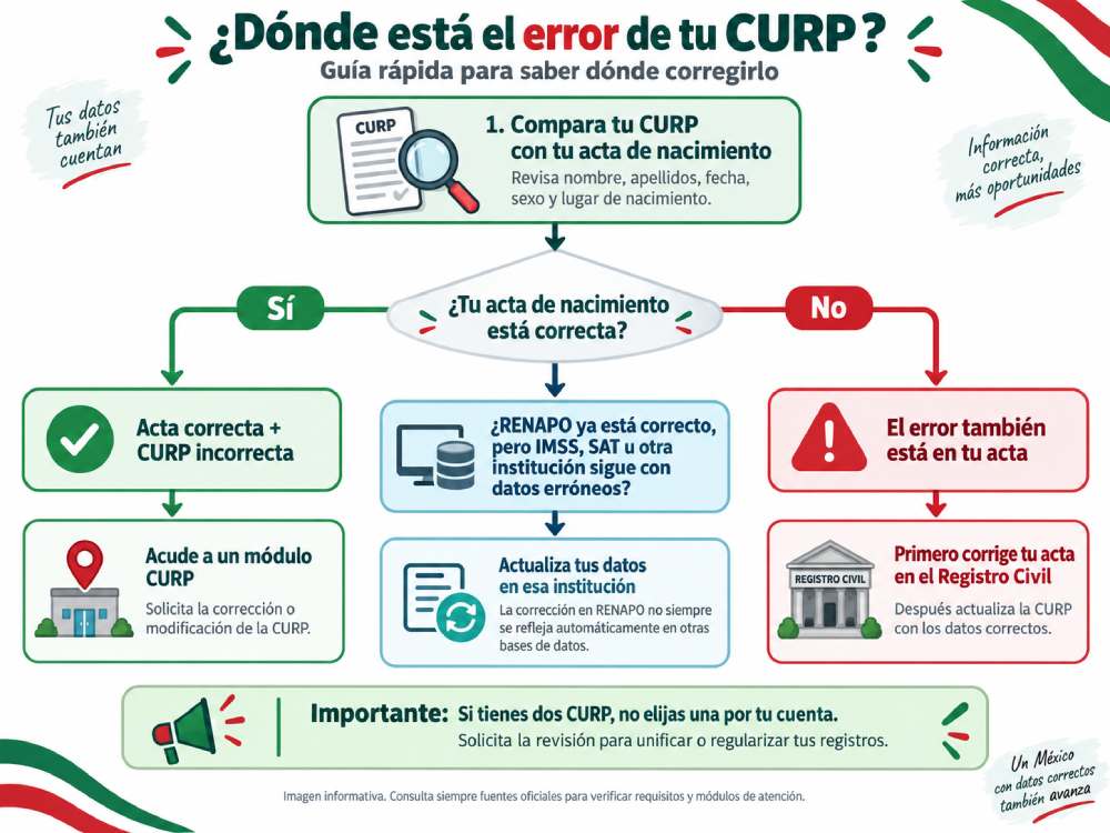 Cómo saber dónde corregir un error de la CURP