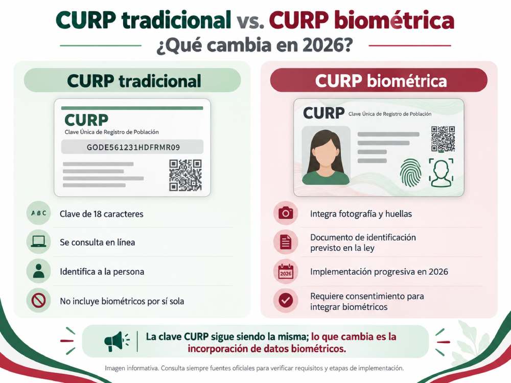 Diferencias entre la CURP tradicional y la CURP biométrica en México