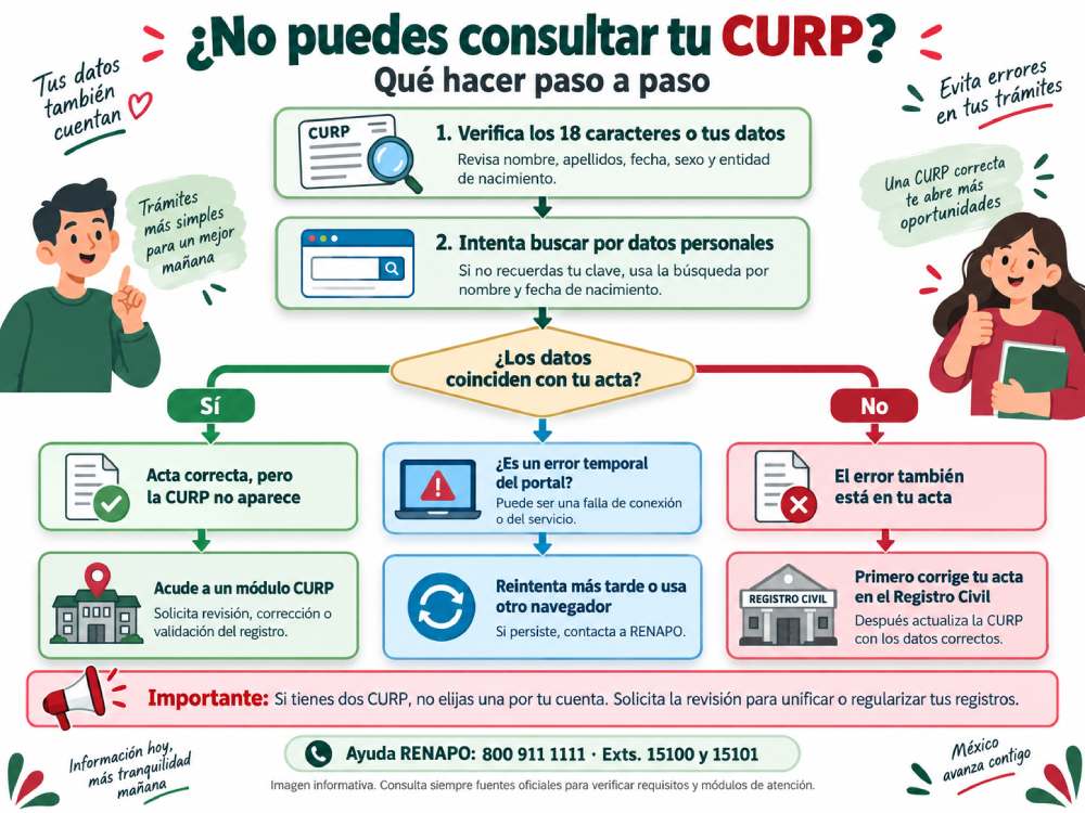 Qué hacer si no puedo consultar mi CURP